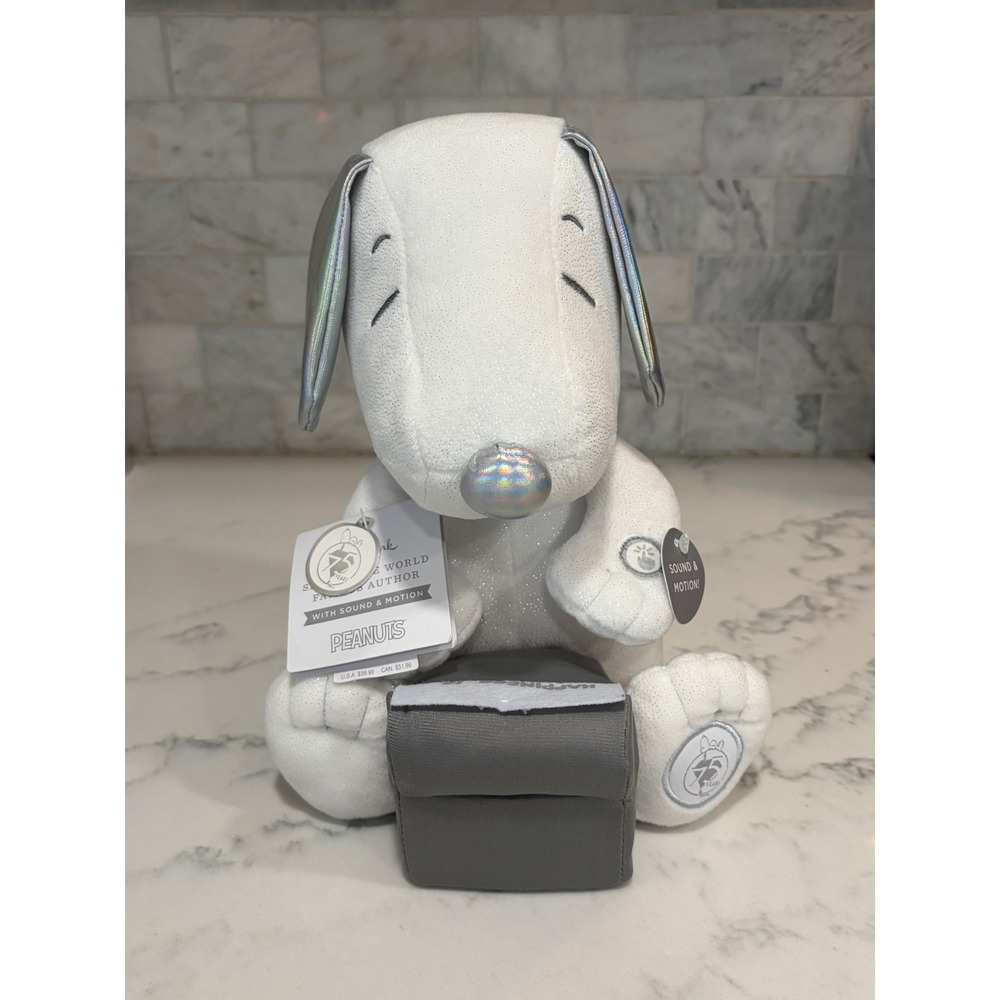 Hallmark Peanuts Snoopy World Famous Author‎ 75 Yrs Animated Sound Motion New